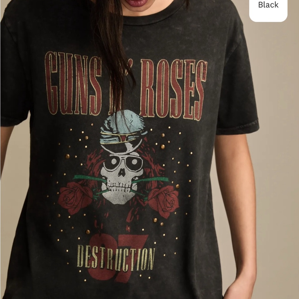 Lucky Brand Guns N' Roses Studded  'Destruction' graphic t-shirt medium NWT